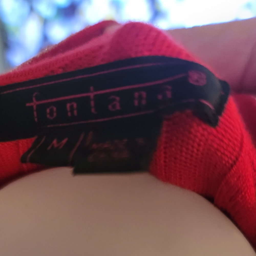 ❗️ Red Women's sweater with Silver Accents . FONTANA ❗️ - Picture 6 of 12